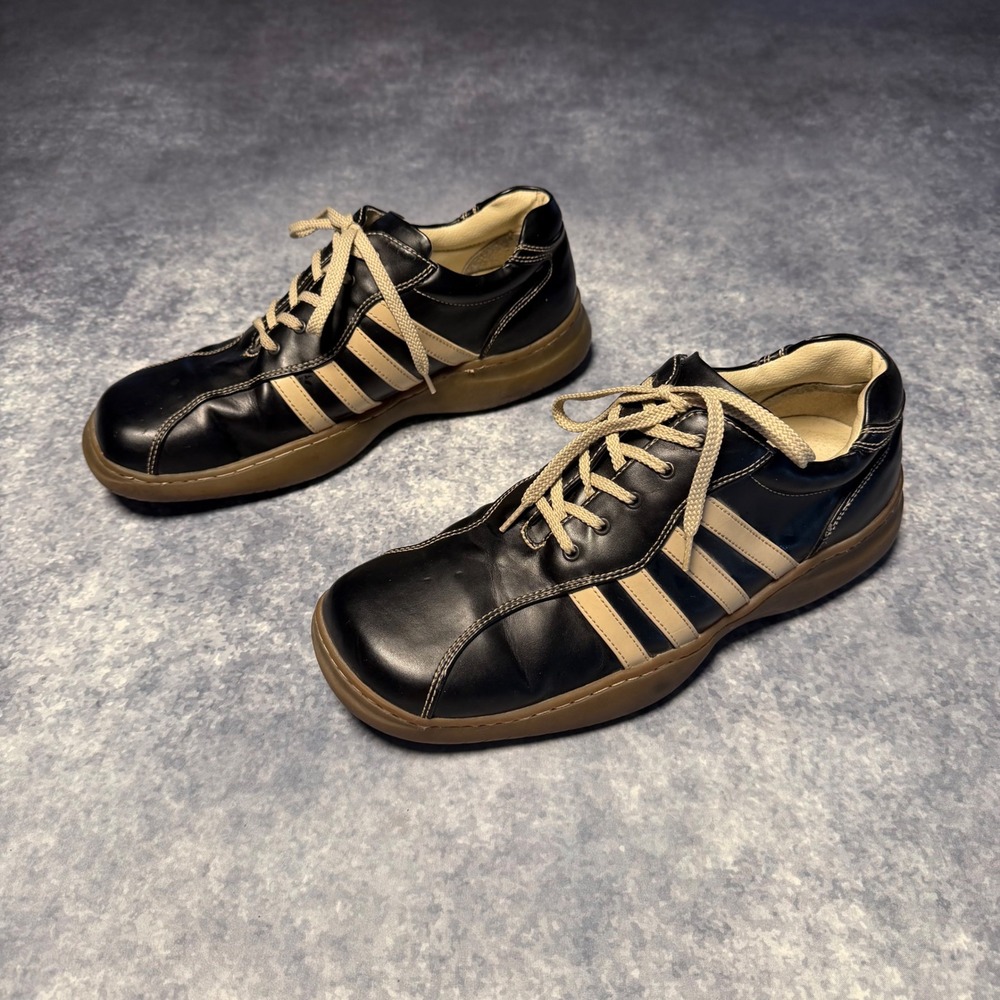 VTG Phys.Sci Chunky Oxford Sneakers Mens 11 M Black Tan Striped Y2K Bowling Shoe